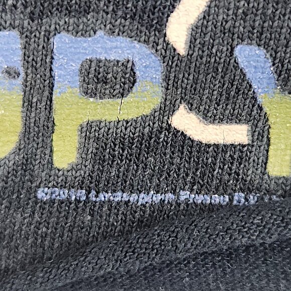 Women's Small AC/DC Cropped Retro Oversized Knit Shirt Black Short Sleeve Music - Picture 4 of 7